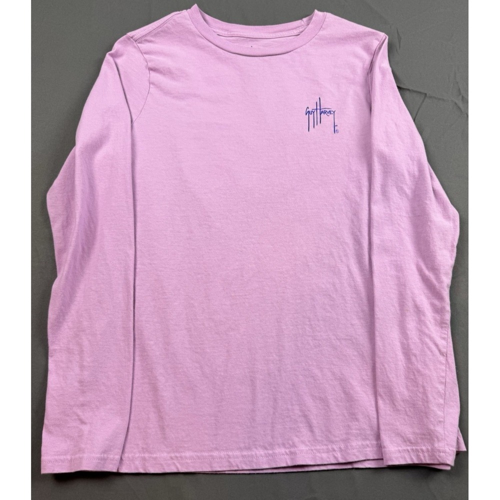 Guy Harvey T-Shirt Long Sleeve Women's Size Medium Lavender Swordfish Nautical